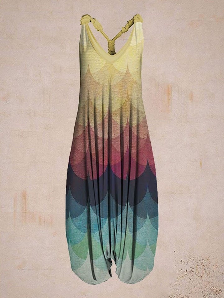 Women's Colorful Sleeveless Harem Jumpsuit